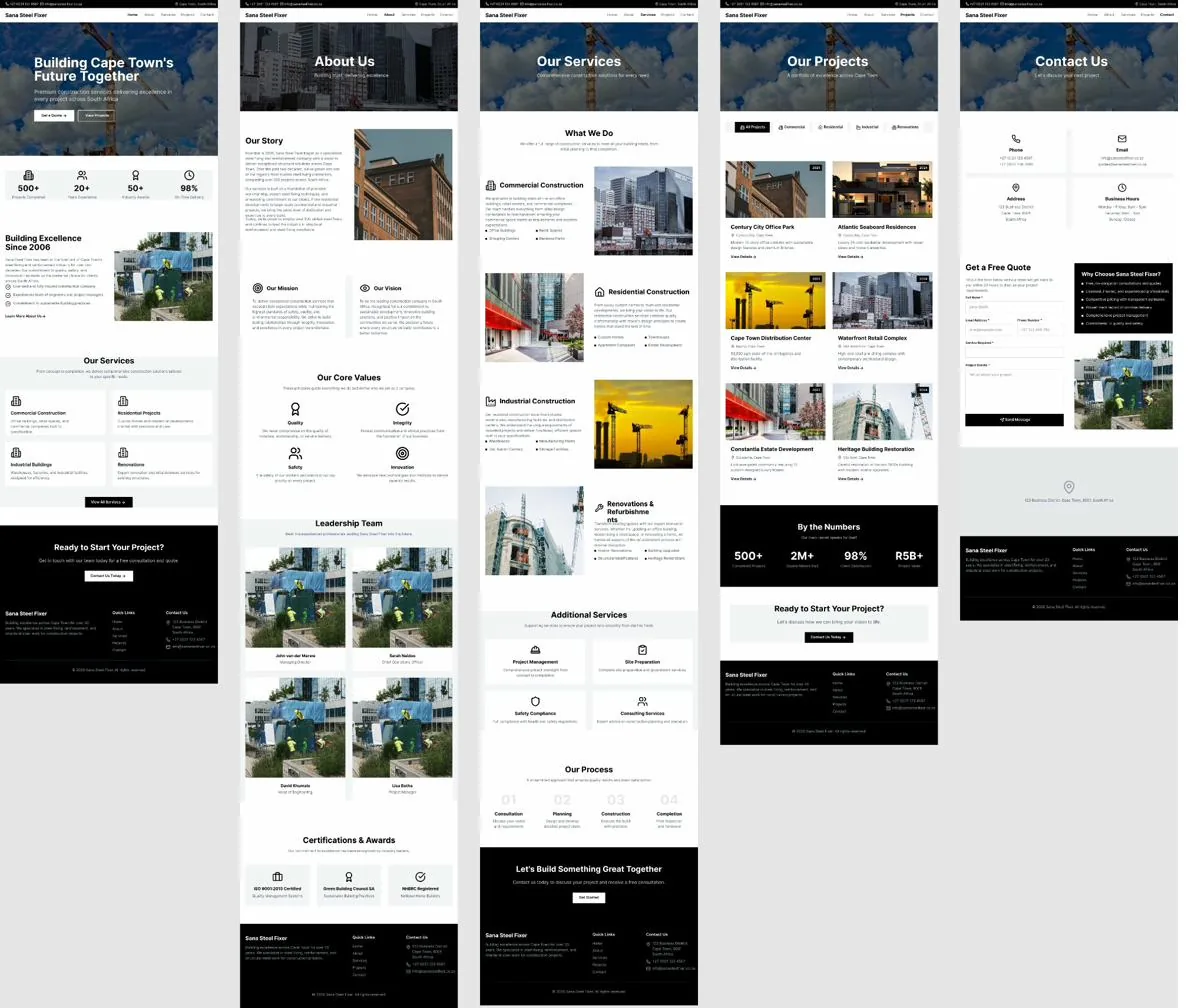 SANA Steel Fixer — Construction UI/UX Design
